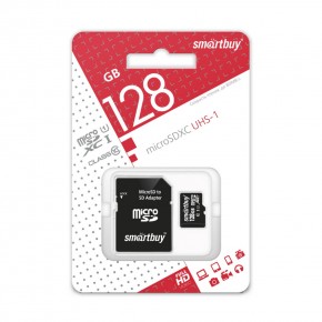 128 Gb microSD Smartbuy Class 10 с адаптером